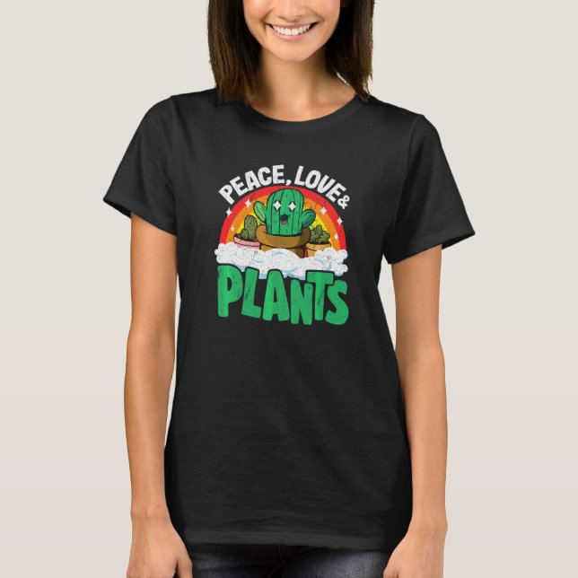 Camiseta Planta de sucesión de arcoiris retro para el amor  (Anverso)