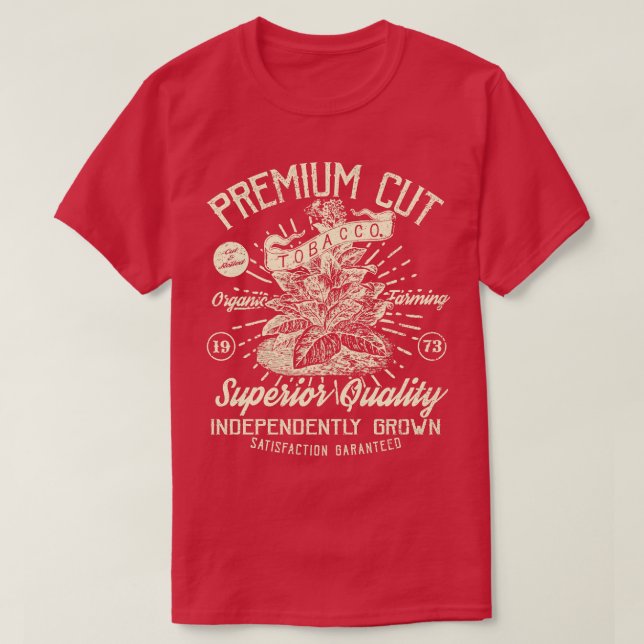 Camiseta Planta de tabaco de corte premium (Diseño del anverso)