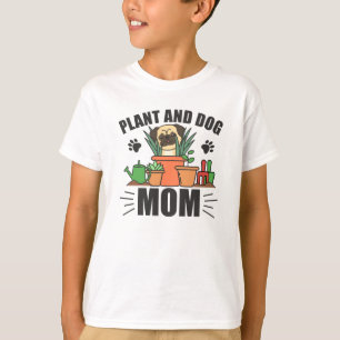 Camiseta Planta en Perro Mamá Planta Jardín de Pug