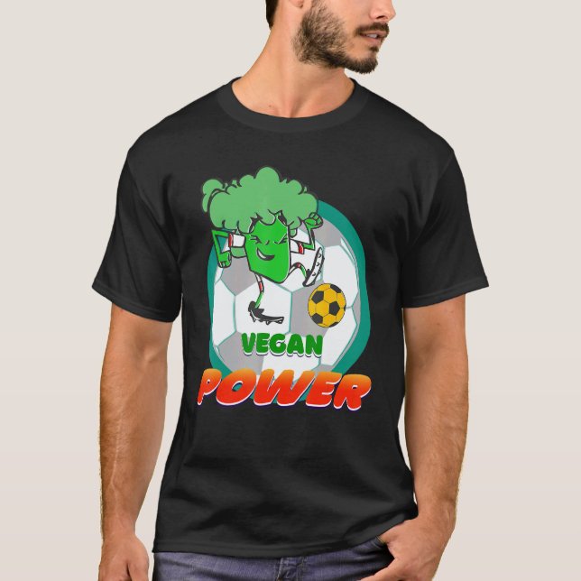 Camiseta Planta Fútbol Vegetariano Brócoli Vegano Poder Pie (Anverso)