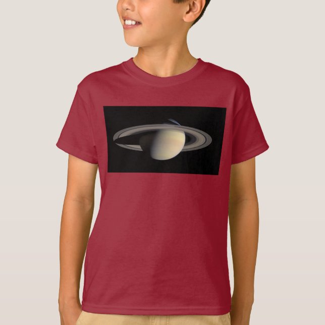 Camiseta Planta gigante de gas Saturno iluminado por Cassin (Anverso)
