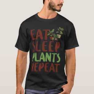 Camiseta Planta Jardinería Comer Dormir Plantas Repetir