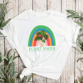 Camiseta Planta Mama Boho Rainbow Garden Monstera Leaves