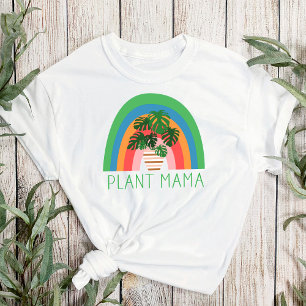 Camiseta Planta Mama Boho Rainbow Garden Monstera Leaves
