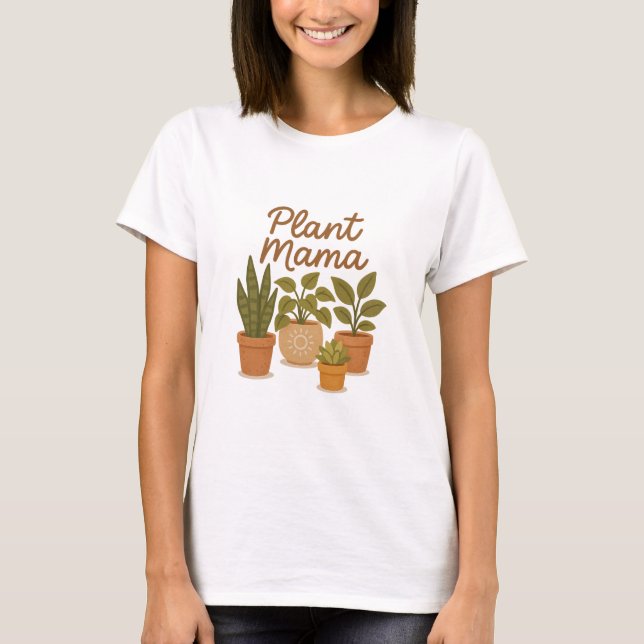 Camiseta Planta Mama - Ilustracion Cute Boho Houseplant (Anverso)