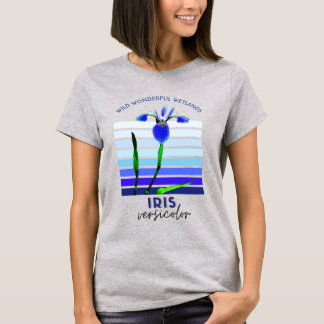 Camiseta Planta nativa Iris Versicolor Gráfico de humedales