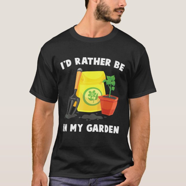 Camiseta Planta - Prefiero Estar En Mi Jardín - Jardiner -  (Anverso)