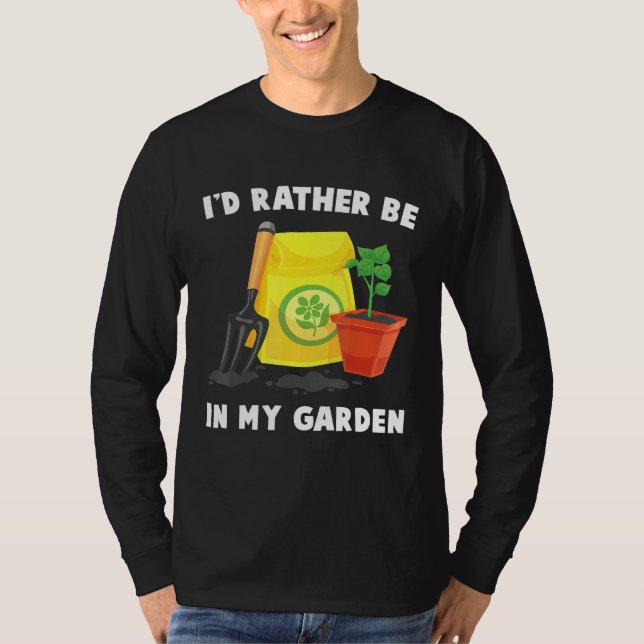 Camiseta Planta - Prefiero Estar En Mi Jardín - Jardiner -  (Anverso)