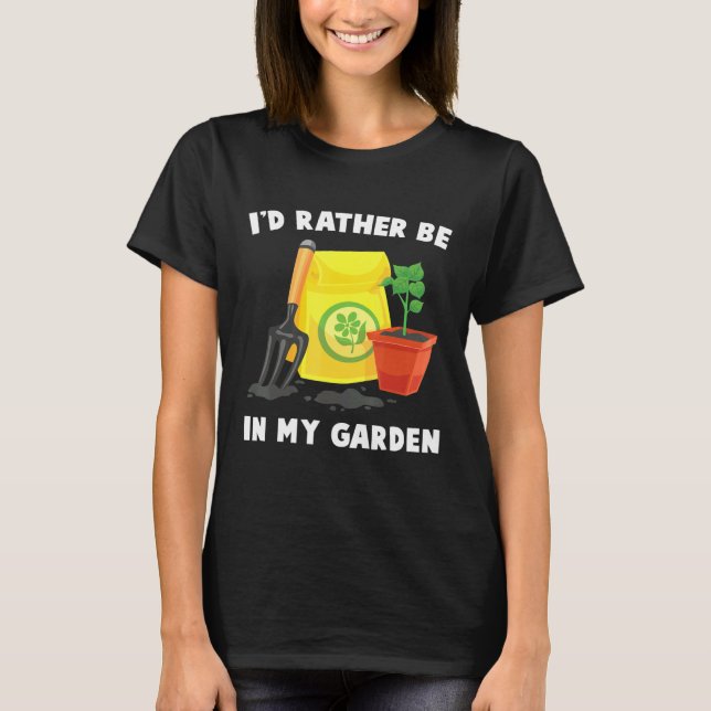 Camiseta Planta - Prefiero Estar En Mi Jardín - Jardiner -  (Anverso)