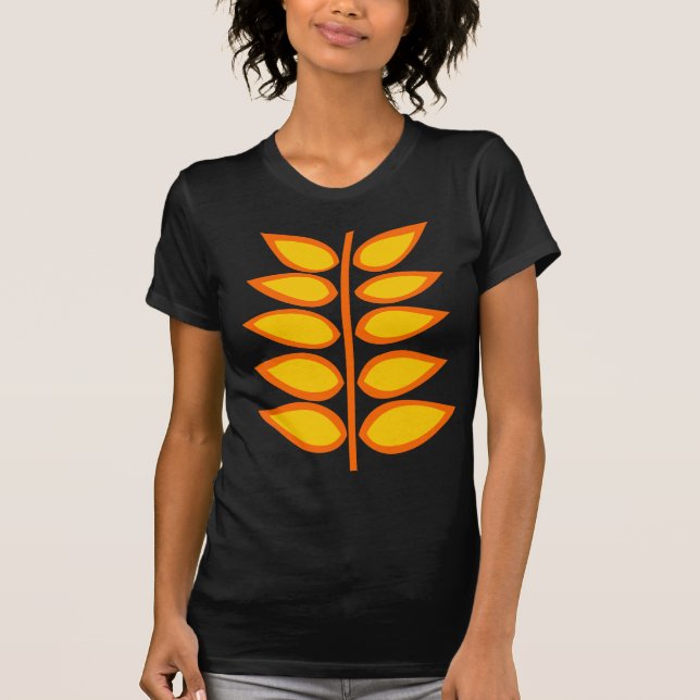 Camiseta Planta retro - Ámbar y Naranja (Anverso)