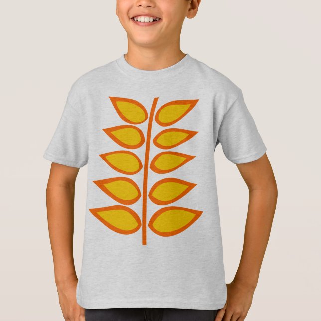 Camiseta Planta retro - Ámbar y Naranja (Anverso)
