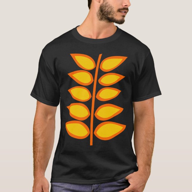Camiseta Planta retro - Ámbar y Naranja (Anverso)