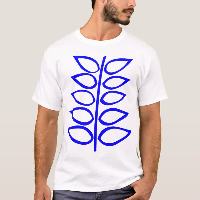 Camiseta Planta retro - azul (Anverso)