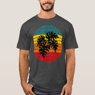 Camiseta Planta Retro Sunset Lady Vintage Monstera