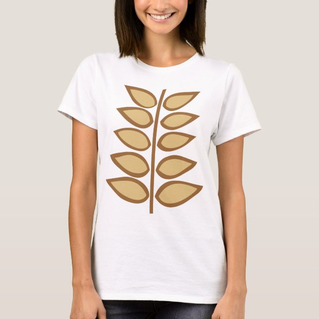 Camiseta Planta retro - tonos marrones (Anverso)
