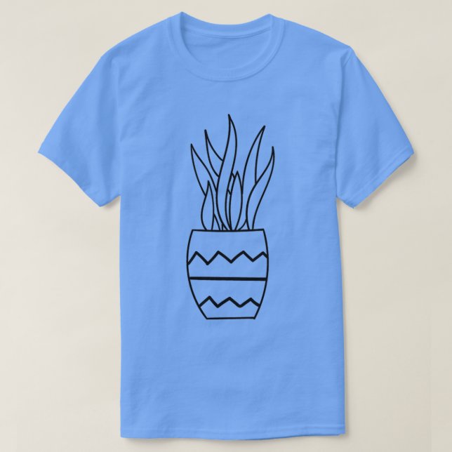 Camiseta Planta Sansevieria de serpientes de color negro y  (Diseño del anverso)