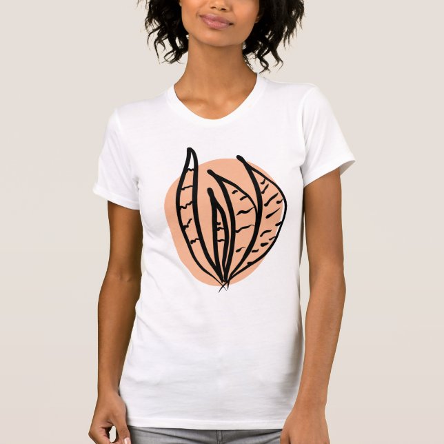 Camiseta Planta Serpiente Botánica Mínima Arte Boho (Anverso)