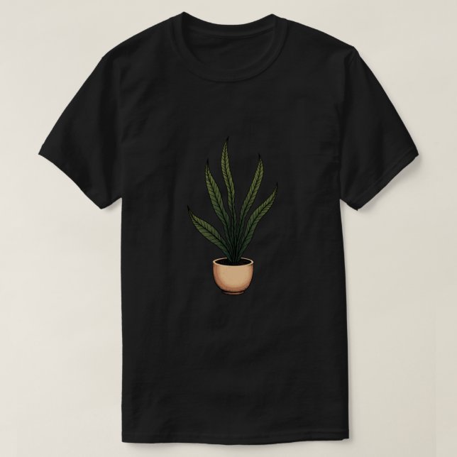 Camiseta Planta Serpiente Línea (Diseño del anverso)