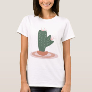 Camiseta Planta Verde Alta en Alfombra Cactus del Desierto