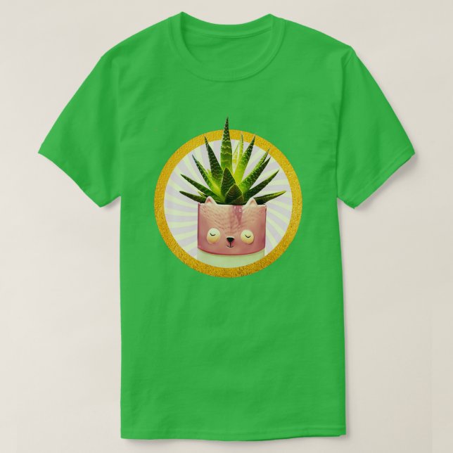 Camiseta Planta y gato (Diseño del anverso)