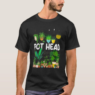 Camiseta Plantador Plantas de cabeza de maceta Flor Flor ex