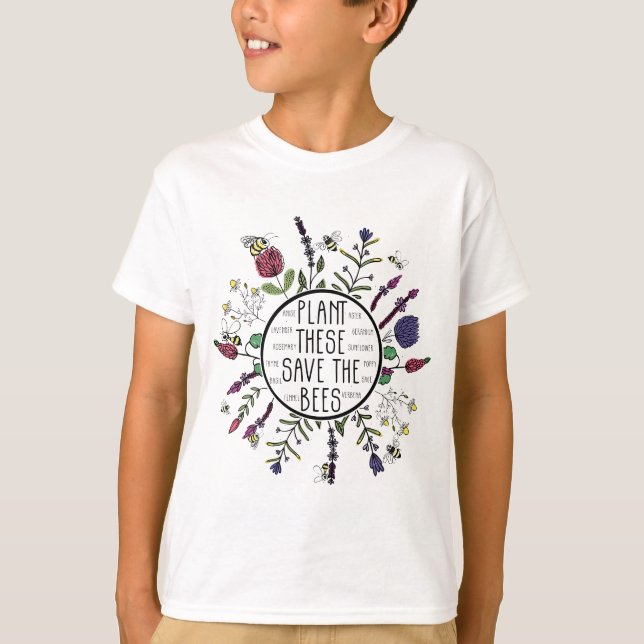 Camiseta Plantar Esto Salva A Las Abejas Las Flores Botánic (Anverso)