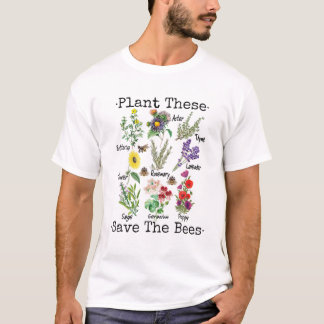 Camiseta Plantar Esto Salva A Las Abejas Mujeres Flores Ama