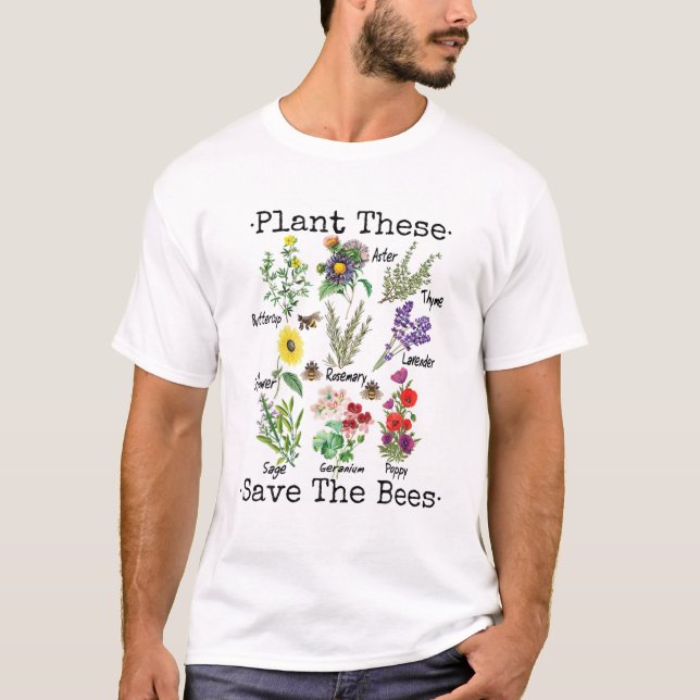 Camiseta Plantar Esto Salva A Las Abejas Mujeres Flores Ama (Anverso)
