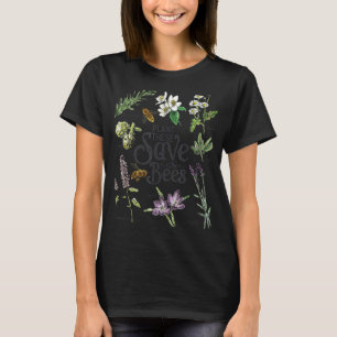 Camiseta Plantar Esto Salva Las Abejas Arte Botánico