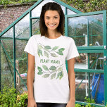 Camiseta Plantar mamá<br><div class="desc">Esta camiseta Plant Mama está decorada con vegetación acuática y tipografía verde. Esta camiseta es un gran regalo para un amante de la planta. Porque creamos nuestra obra de arte no encontrarás esta imagen exacta de otros diseñadores. Acuarela original © Michele Davies.</div>