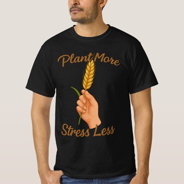 Camiseta Plantar más estrés menos | Regalo de jardinería pa (Anverso)
