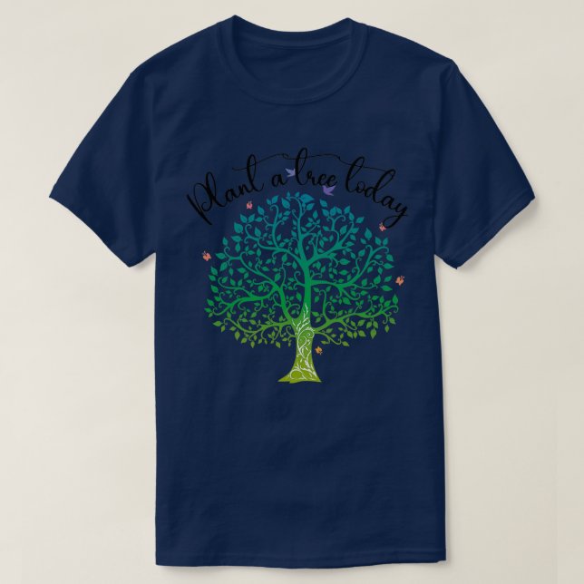 Camiseta Plantar Un Árbol Hoy Patrón Ambiental Guay (Diseño del anverso)