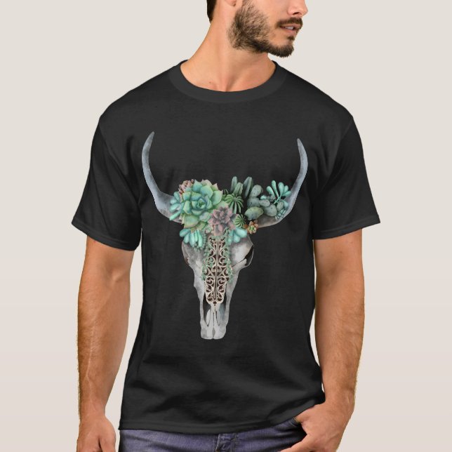 Camiseta Plantar Y Salir Suculentas De Vacas Y Corona (Anverso)
