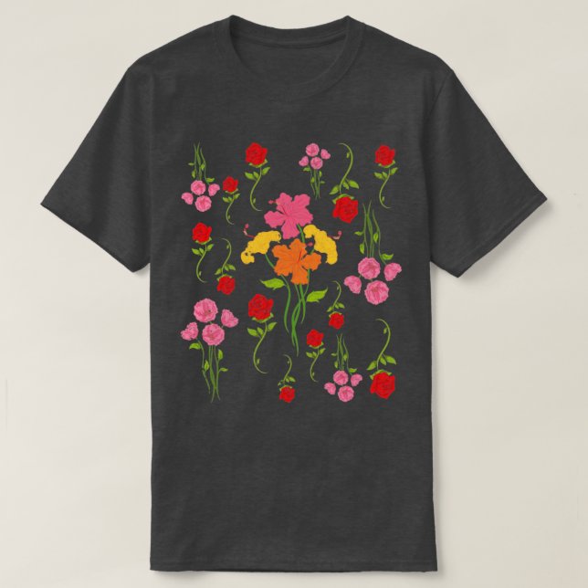 Camiseta Plantas Botánicas Flores Silvestres Flores Natural (Diseño del anverso)