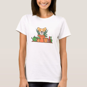 Camiseta Plantas Corgi Perros De Flor De Perro Cachorro Cac