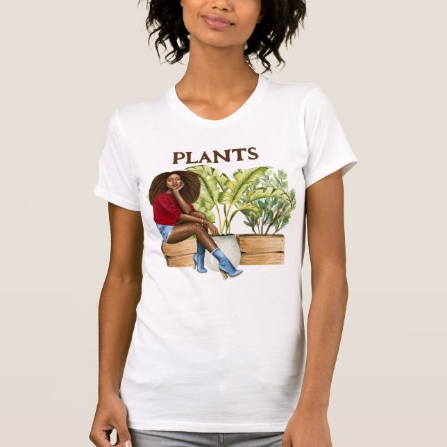 Camiseta Plantas Dama de Planta Relajando Plantas Acuáticas (Anverso)