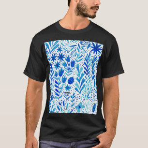 Camiseta Plantas de acuarela floral de textura sin foco