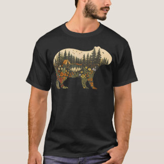 Camiseta Plantas de Capibara Boho Bosque Naturaleza Flor Si