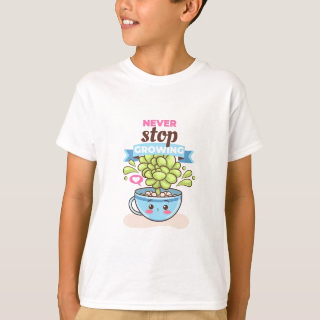Camiseta Plantas de caracteres crecen niños (Anverso)