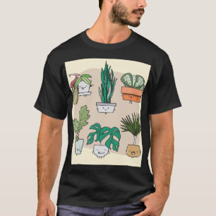 Camiseta Plantas De Casa Cuta: Botánica Colorida.