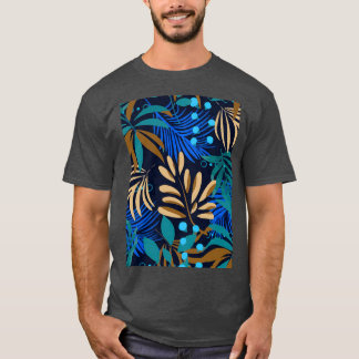 Camiseta Plantas de hojas marinas brillantes de verano oscu