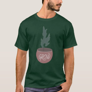 Camiseta Plantas de Interior Botánicas Maceta Verde