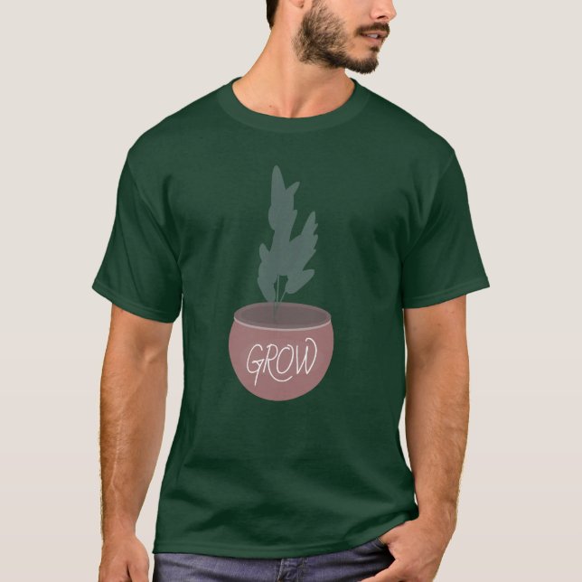 Camiseta Plantas de Interior Botánicas Maceta Verde (Anverso)