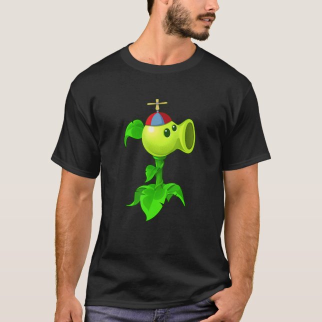Camiseta Plantas De Nostalgia De Peashooter Y Hoja De Zombi (Anverso)