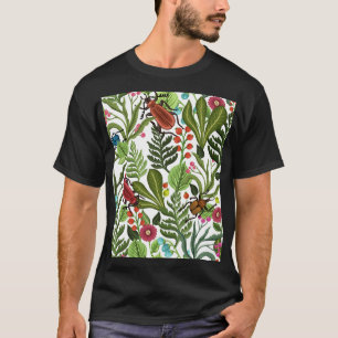 Camiseta Plantas e insectos decorativos: diseño sin inconve