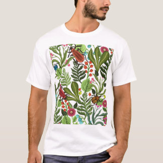 Camiseta Plantas e insectos decorativos: diseño sin inconve