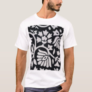 Camiseta Plantas, flores, manteles abstractos de blanco y n