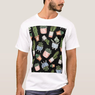 Camiseta Plantas Hogares de Acuarela Sin Marea Negra
