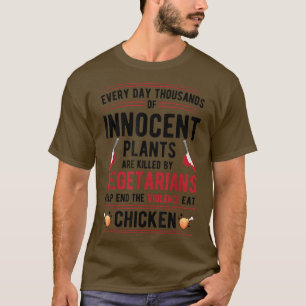Camiseta Plantas Matadas Por Vegetarianos Terminan Con La V
