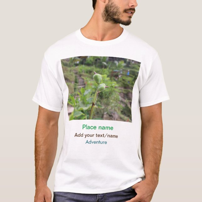 Camiseta Plantas naturales fotografía nombre de viaje en ag (Anverso)